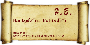 Hartyáni Bolivár névjegykártya